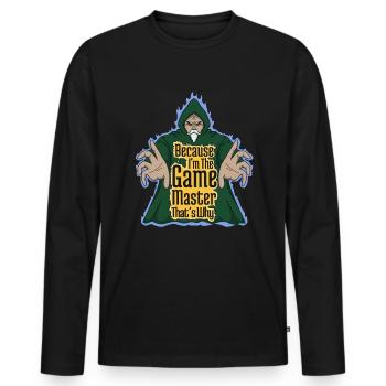 Je suis le maître du jeu de société Nerd - T-shirt manches longues Premium bio Homme - noir - Devant - Nico (187cm)
