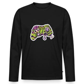 Zombie Joystick Controller Gamer - Männer Premium Bio Langarmshirt - Schwarz - Vorne - Nico (187cm)