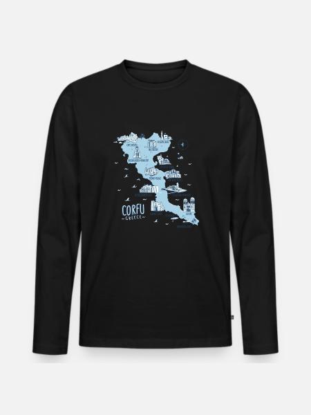 Corfu Greece Corfu - Men's Premium Organic Long Sleeve Shirt - black