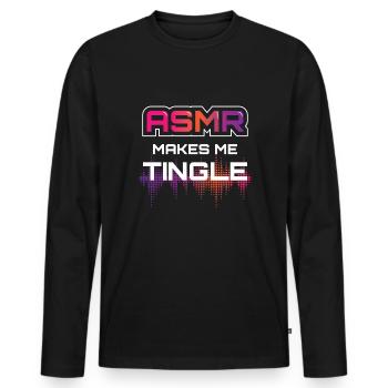 ASMR Makes Me Tingle - Männer Premium Bio Langarmshirt - Schwarz - Vorne - Nico (187cm)