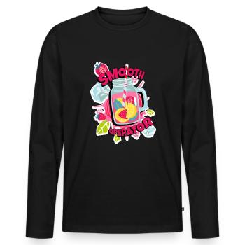 Smooth Operator Smoothies Smoothie - Männer Premium Bio Langarmshirt - Schwarz - Vorne - Nico (187cm)