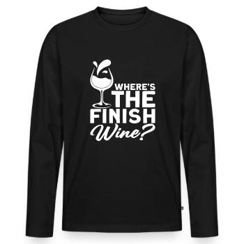 Où est le vin de finition? Vin Alcool - T-shirt manches longues Premium bio Homme - noir - Devant - Nico (187cm)