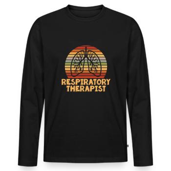 Respiratory Therapist Lungenkrebs Krebs - Männer Premium Bio Langarmshirt - Schwarz - Vorne - Nico (187cm)