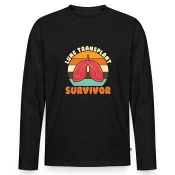Lung Transplant Survivor Lung Cancer - Men's Premium Organic Long Sleeve Shirt - black - Front - Nico (187cm)