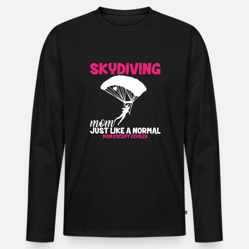 Skydiving Mom Fallschirm - Männer Premium Bio Langarmshirt - Schwarz