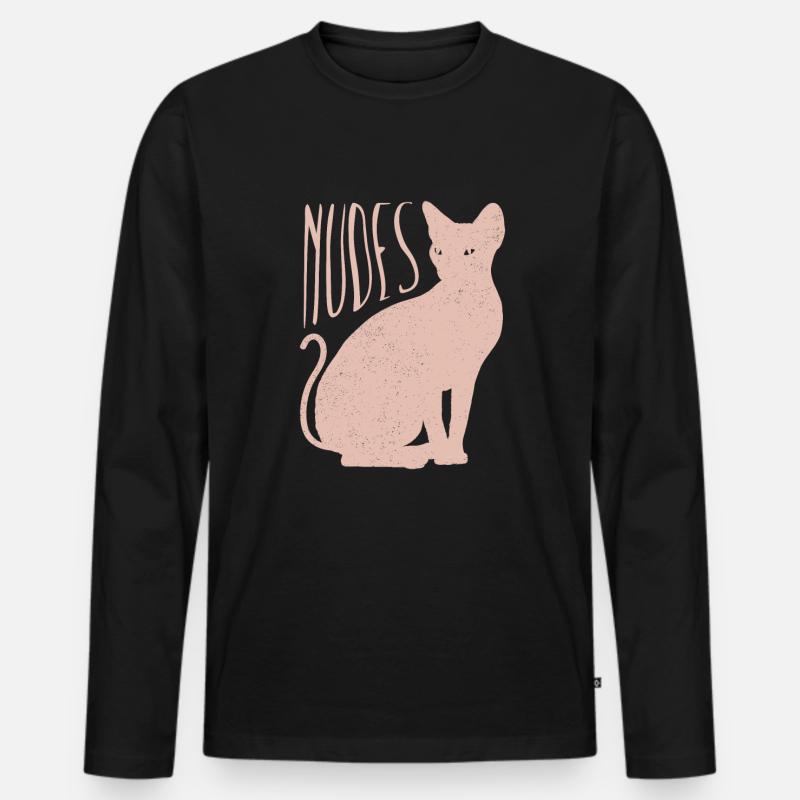 Nudes Sphynx Katze Kätzchen - Männer Premium Bio Langarmshirt - Schwarz