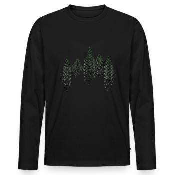Binary City Computer Scientist Hack Coder - T-shirt manches longues Premium bio Homme - noir - Devant - Nico (187cm)
