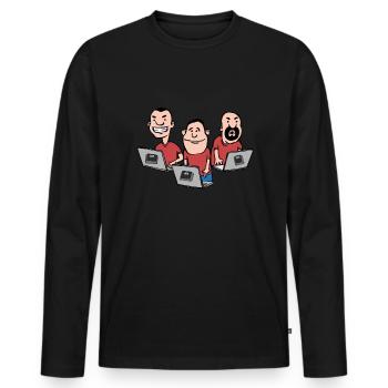 Ctrl alt del hack ordinateur informaticien - T-shirt manches longues Premium bio Homme - noir - Devant - Nico (187cm)