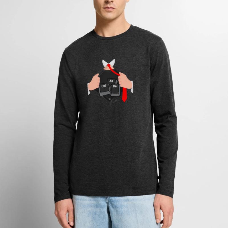 Ctrl Alt Del Hack Computer Scientist Computer Men's Premium Organic Long Sleeve Shirt