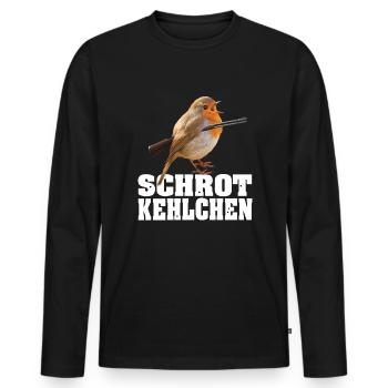 Schrotkehlchen Meme Vogel Rotkelhlchen - Männer Premium Bio Langarmshirt - Schwarz - Vorne - Nico (187cm)
