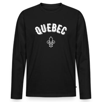 Quebec - Männer Premium Bio Langarmshirt - Schwarz - Vorne - Nico (187cm)