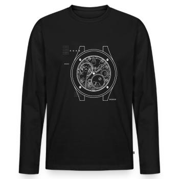 Montres-bracelets montres de luxe squelettées montre - T-shirt manches longues Premium bio Homme - noir - Devant - Nico (187cm)