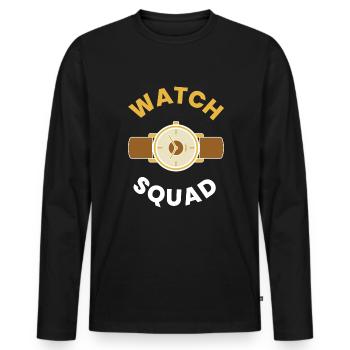 Montre Squad Montres-bracelets Montres de luxe Montre - T-shirt manches longues Premium bio Homme - noir - Devant - Nico (187cm)