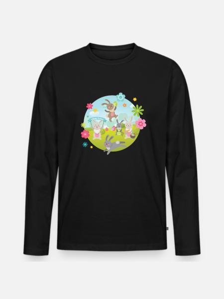 Osterspaß Osterhase Ostern Kinder - Männer Premium Bio Langarmshirt - Schwarz