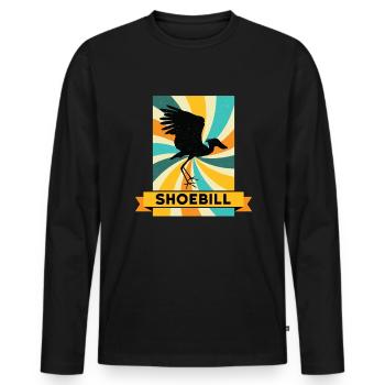 Bec-de-sabot ornitologue - T-shirt manches longues Premium bio Homme - noir - Devant - Nico (187cm)
