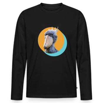 Bec-de-sabot ornitologue - T-shirt manches longues Premium bio Homme - noir - Devant - Nico (187cm)