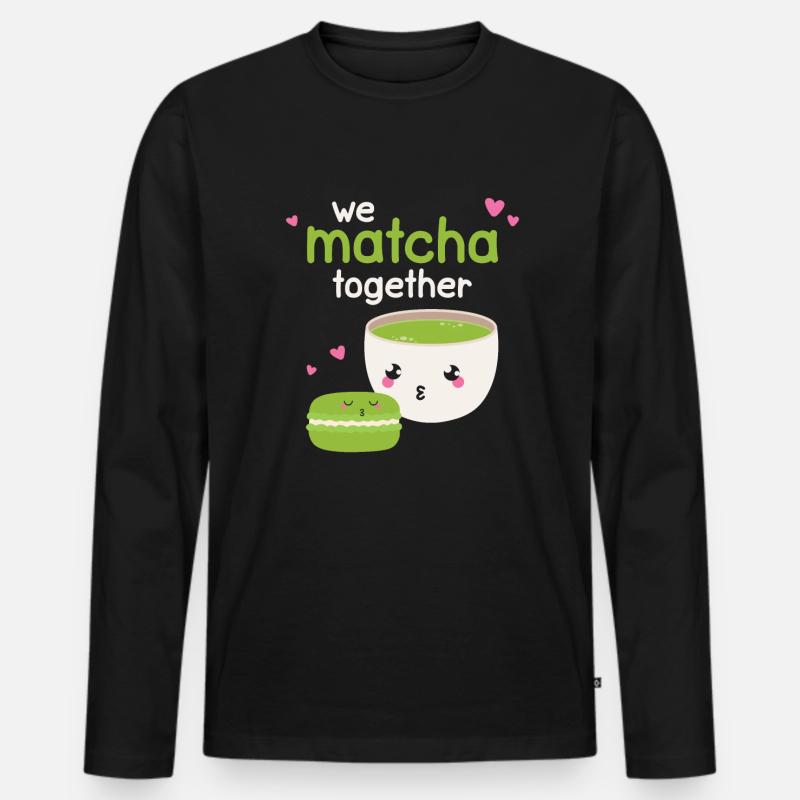 We Matcha Together Liebe Japan - Männer Premium Bio Langarmshirt - Schwarz