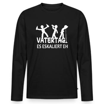 Vatertag Vater Papa Kumpels Feiern Bier Alkohol - Männer Premium Bio Langarmshirt - Schwarz - Vorne - Nico (187cm)