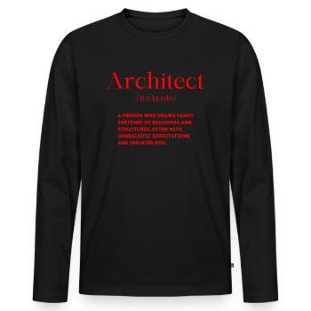 Architecte Définition Anglais Drôle - T-shirt manches longues Premium bio Homme - noir - Devant - Nico (187cm)