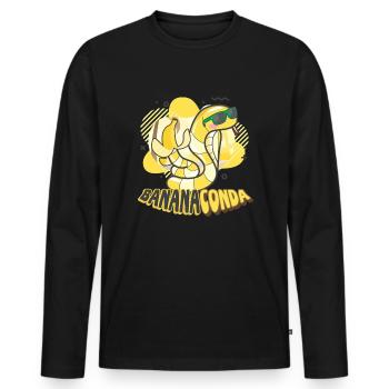 Bananaconda Banane Fruit Fruit Fruit - T-shirt manches longues Premium bio Homme - noir - Devant - Nico (187cm)