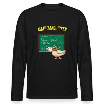 Math Math Math Chicken Math - Men's Premium Organic Long Sleeve Shirt - black - Front - Nico (187cm)
