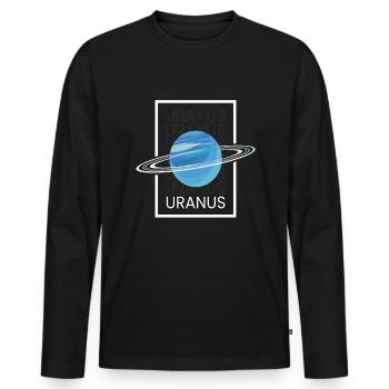 Uranus Planet Weltall Sonnensystem - Männer Premium Bio Langarmshirt - Schwarz - Vorne - Nico (187cm)