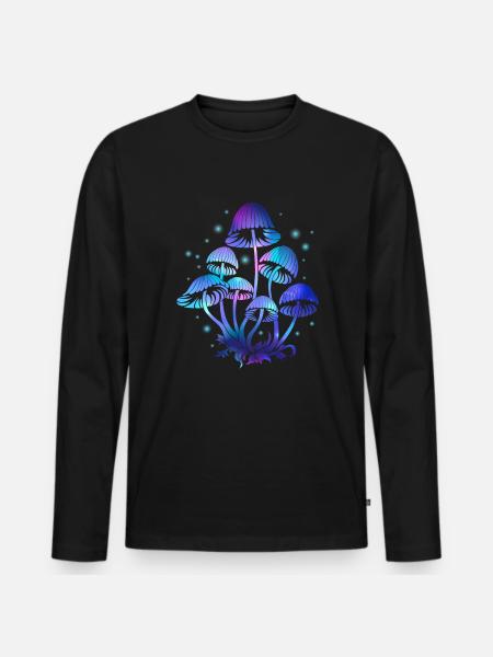 Psychedelic Fungi Festival EDM Musik - Männer Premium Bio Langarmshirt - Schwarz