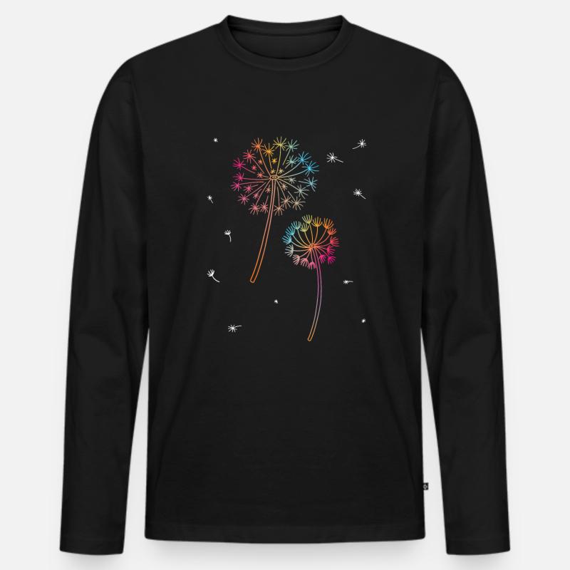 Pusteblume Regenbogen Blumen Lgbtq - Männer Premium Bio Langarmshirt - Schwarz