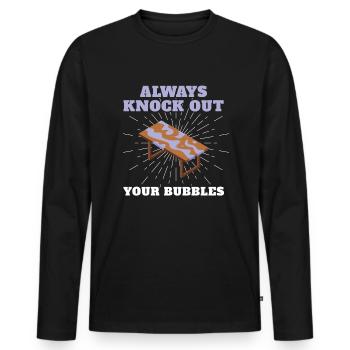 Knock Out Your Bubbles Epoxy Resin - Men's Premium Organic Long Sleeve Shirt - black - Front - Nico (187cm)