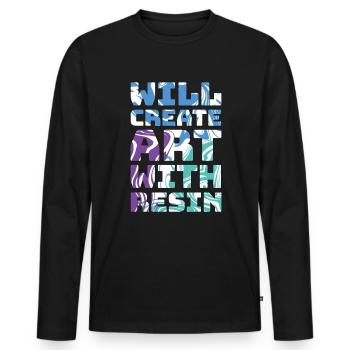 Create Art With Resin Epoxy Resin - Men's Premium Organic Long Sleeve Shirt - black - Front - Nico (187cm)