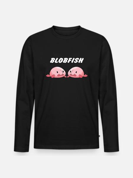 Blob Blobfish Fish Mer - T-shirt manches longues Premium bio Homme - noir