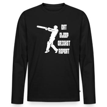 Cricket Cricket Cricket Team Cricket Team - Men's Premium Organic Long Sleeve Shirt - black - Front - Nico (187cm)
