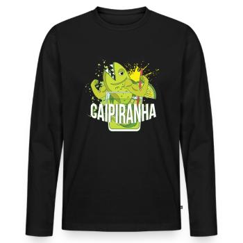 Caipiranha Cocktail Alcohol Party - Men's Premium Organic Long Sleeve Shirt - black - Front - Nico (187cm)