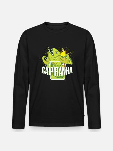 Caipiranha Cocktail Alcohol Party - Men's Premium Organic Long Sleeve Shirt - black