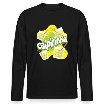 Caipirinha Cocktail Alcohol Party - Men's Premium Organic Long Sleeve Shirt - black - Front - Nico (187cm)