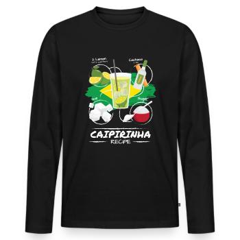 Caipirinha Recipe Cocktail Alcohol Party - Men's Premium Organic Long Sleeve Shirt - black - Front - Nico (187cm)