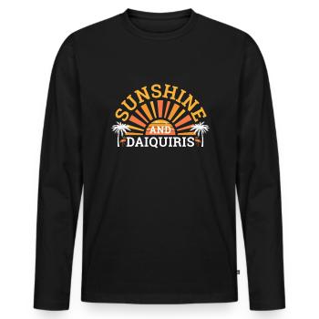 Sunshine And Daiquiri Cocktail Alcool - T-shirt manches longues Premium bio Homme - noir - Devant - Nico (187cm)
