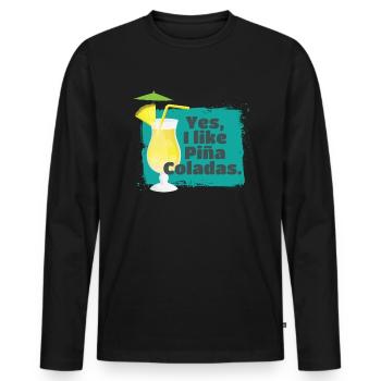 J’aime Pina Coladas Cocktail Alcool - T-shirt manches longues Premium bio Homme - noir - Devant - Nico (187cm)
