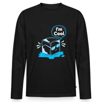 Eiswürfel I´M Cool Sommer Eis Getränk - Männer Premium Bio Langarmshirt - Schwarz - Vorne - Nico (187cm)