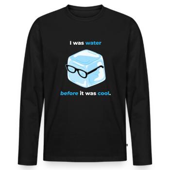 Ice cubes I was Water Summer Ice Drink - Men's Premium Organic Long Sleeve Shirt - black - Front - Nico (187cm)