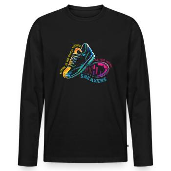 To Many Sneakers Sneaker Turnschuhe - Men's Premium Organic Long Sleeve Shirt - black - Front - Nico (187cm)