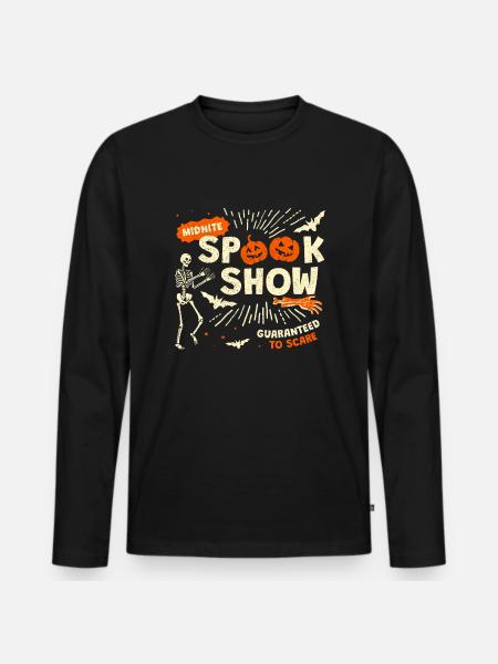 Spook Show Halloween Kostüm Skelett - Männer Premium Bio Langarmshirt - Schwarz