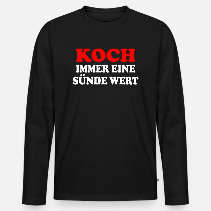 Koch - Männer Premium Bio Langarmshirt - Schwarz