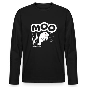 Moo Manatee Cute Manatee Manatee Manatee Manatee - Men's Premium Organic Long Sleeve Shirt - black - Front - Nico (187cm)