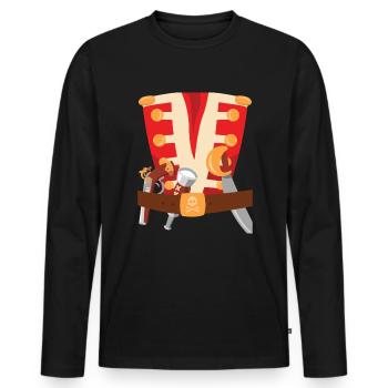 Pirate Costume Pirate Pirate - T-shirt manches longues Premium bio Homme - noir - Devant - Nico (187cm)