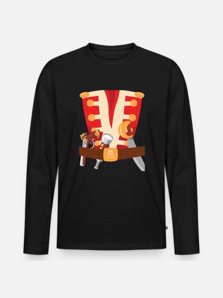 Pirate Costume Pirate Pirate - Men's Premium Organic Long Sleeve Shirt - black