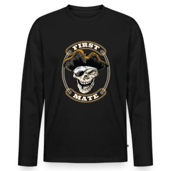 Premier Compagnon Pirate Pirate Pirate Pirate Pirate - T-shirt manches longues Premium bio Homme - noir - Devant - Nico (187cm)