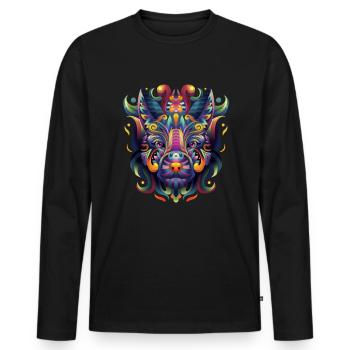 Artwork Dog Festival EDM Art - Men's Premium Organic Long Sleeve Shirt - black - Front - Nico (187cm)