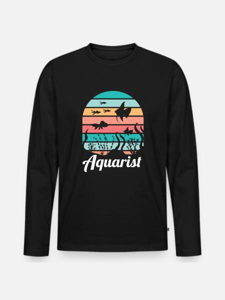 Aquarist Aquarium Fish Aquaristics - Men's Premium Organic Long Sleeve Shirt - black