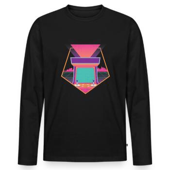 80s Retrogaming Arcade Machine Retro - Men's Premium Organic Long Sleeve Shirt - black - Front - Nico (187cm)